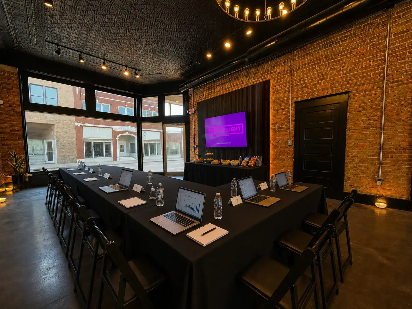 Corporate meeting set up at The Dim Light Social